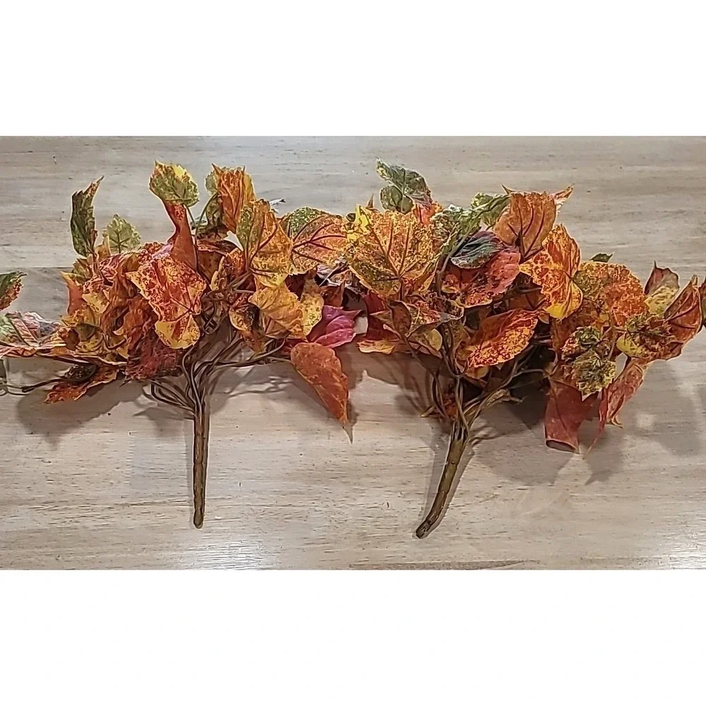 4 piece Artificial Aspen Leaf -2 Stems & 2 6ft Garland Fall/Thanksgiving Decor